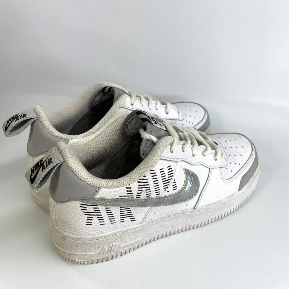 Nike Air Force 1 '07 GS Low Trainers bq5484-100 White Grey Youth US Size 6.5Y_3